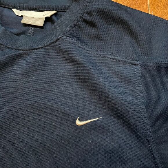 Nike Vintage Y2K Athletic Crewneck Running Workout Navy Blue Top Men's Medium - Picture 4 of 8